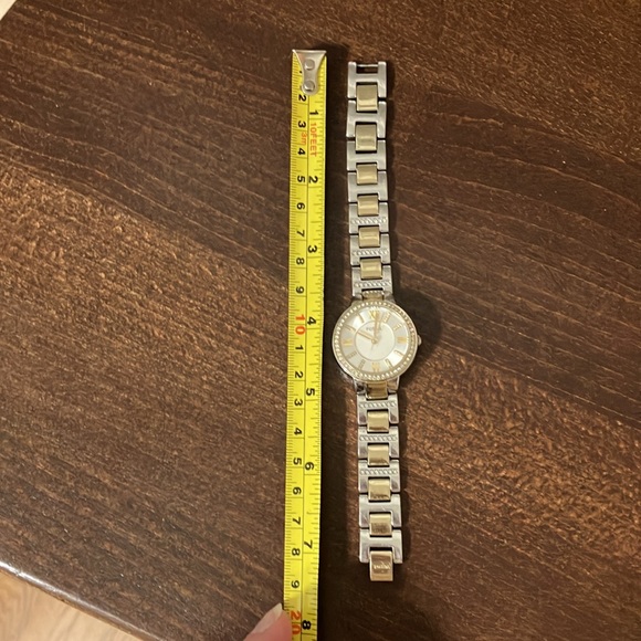 Fossil Silver and Gold Two-Tone Watch with Crystal Bezel - Picture 2 of 7